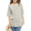 春夏 夏に安心!技ありロゴプリントTシャツ(3色組/3L〜5L) 接触冷感 丸首 Tシャツ レディース 婦人服 ミセス シニア 女性 グレー ブルー ブラック ...
