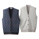 ベスト 前開き ニットベスト メンズ 日本製 麻混前開きダイヤ柄ベスト 全2色 紳士服 シニア 背面無地 紺色 グレー ネイビー シンプル おしゃれ チョッキ 40代 50代 60代 70代 80代 敬老の日 父の日 お父さん おじいちゃん 春夏秋 pos sai p19646 p25884 p27154