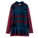 ハイネック チュニック レディース 日本製 パッチワーク切替風チュニック 全2色 婦人服 ミセス シニア 女性 ネイビー ワインレッド ブロック柄 モックネック...