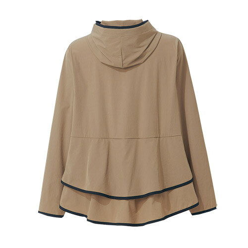 ペプラムジャケット フーディ レディース フード付ペプラムデザインジャケット ベージュ 婦人服 ミセス シニア 女性 薄茶色 パーカー 薄手 フェミニン 上品 シンプル ティアード フード付き 40代 50代 60代 70代 80代 母の日 お母さん 秋物 冬物 秋冬　pos　nss　p24702 kenkoukaiteki-10015731 健康と快適生活 楽天市場店 サンプル画像2