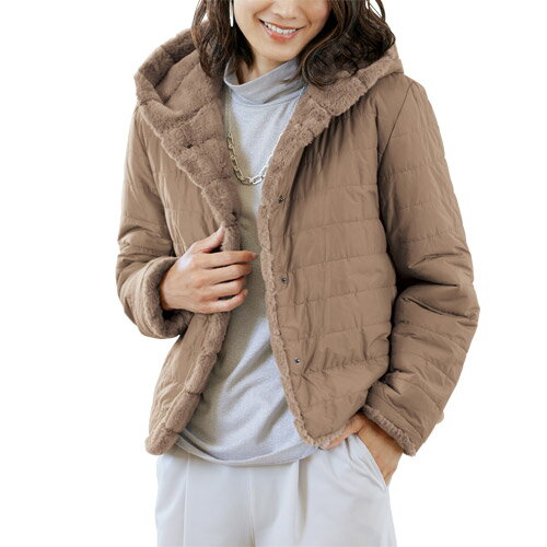 2WAY フェイクファーリバーシブルジャケット モカベージュ ブルゾン エコファー フーディ レディース 婦人服 ミセス シニア 女性 リバーシブル 裏表 ファージャケット キルティング ファッション 40代 50代 60代 70代 80代 母の日 お母さん 秋物 冬物 秋冬 nss p25301 2WAY フェイクファーリバーシブルジャケット モカベージュ ブルゾン エコファー フーディ レディース 婦人服 ミセス シニア 女性 リバーシブル 裏表 ファージャケット キルティング ファッション 40代 50代 60代 70代 80代 母の日 お母さん 秋物 冬物 秋冬 nss p25301