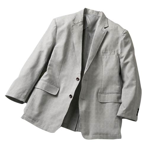 テーラードジャケット グレー メンズ ピエルッチ 麻混 グレンチェック ジャケット 紳士服 シニア 男性 ライトグレー チェック柄 格子柄 上品 背広 きれいめ シンプル シニアファッション 40代 50代 60代 70代 80代 90代 父の日 お父さん おじいちゃん 春夏秋　sai　p25885 kenkoukaiteki-10016011 健康と快適生活 楽天市場店 サンプル画像2