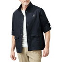 ブルゾン ライトアウター シャツジャケット メンズ サッカー素材の軽涼ロールアップブルゾン 全2色 紳士服 シニア 男性 速乾 軽量 軽い UV 紫外線 対策 ネイビー ホワイト 紺色 白 長袖 サマージャケット 50代 60代 70代 80代 90代 父の日 お父さん 春夏 pos fri p26967