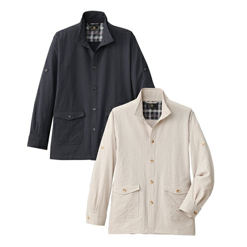 ジャックブラウン サッカー生地軽量ジャケット 全2色 ジャケット アウター 上着 メンズ 紳士服 シニア 男性 大人 ネイビー ベージュ サッカー素材 紺色 無地 シンプル シニアファッション 40代 50代 60代 70代 80代 90代 父の日 お父さん 春物 夏物 春夏　pos　sai　p28587 kenkoukaiteki-10017293 健康と快適生活 楽天市場店 サンプル画像2
