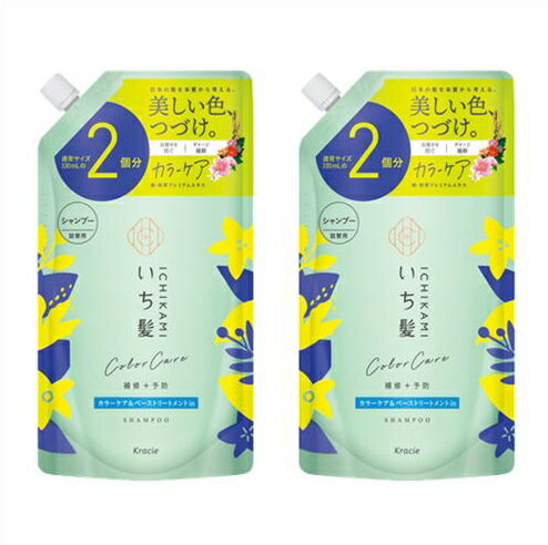 送料無料 ［まとめ販売］いち髪　カラーケア＆ベーストリートメントinシャンプー　詰替用　660ml×2個 ●翌日配達「あす楽」対象商品（休業日を除く）●