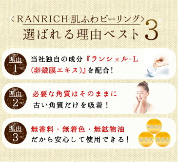 ●健康家族公式●【今だけ半額】RANRICH 肌ふわピーリング必要な角質はそのままに古い角質を吸着ひときわ輝く艶肌へ※個人情報は厳重に管理しております。ピーリング ピーリングジェル