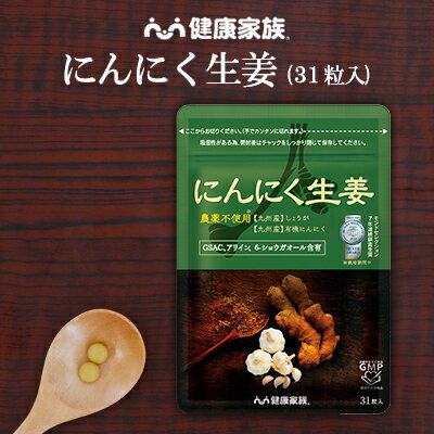 健康家族公式 にんにく生姜＜31粒入＞［ にんにく 生姜 サプリ 健康食品 国産 有機 元気 温活 GSAC ショウガオール においが気にならない