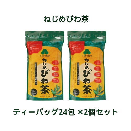 ■商品名：十津川農場 ねじめびわ茶24■内容量：48g（2g×24包）×2個セット■原材料：びわの葉（鹿児島産）■賞味期間：製造日より常温で2年6ヶ月■鹿児島県産びわ葉100％。ノンカフェイン■天日乾燥■無漂白フィルター使用■まろやかな味わいで飲みやすい■アイスでもホットでも飲める■水の代わりに料理にも■1包で約1リットル分「問い合わせ内容」Q．無農薬ですか？→隣畑の農薬がかかっている可能性があるため、無農薬という表示をしておりません。まろやかな味わいで毎日の美容と健康に。 鹿児島県産びわ葉100％。トルマリン石焙煎法、ノンカフェイン「ねじめびわ茶」ラインナップ ※商品名の末尾に記載している特典は、当店に在庫が無い場合 特典のみ別送させていただく （あす楽対象外となる）場合がございます。ご了承ください。