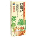 ■商品名：四季彩々　欧風だし■容量：5g×8袋■形状：顆粒■原材料：食塩（国内製造）、でん粉分解物、酵母エキス粉末、玉ねぎエキス粉末（でん粉分解物、玉ねぎエキス）、醤油（大豆・小麦を含む）、セロリ粉末、キャロット粉末、コショウ、フライドガーリック、馬鈴しょでん粉■◆畜肉エキス（牛・豚・チキン）やその他動物性素材を使用せず、野菜の旨みで美味しく仕上げました。 ◆玉ねぎ、セロリ、人参、ニンニクは国産を使用しています。 ◆顆粒状で少量でも使いやすく、洋風の煮込み料理やピラフなどの他、そのままお湯に溶かして 即席スープとしても大変美味しくお召し上がりいただけます。 ◆化学調味料は使用しておりません。