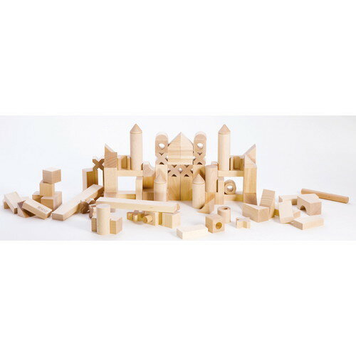 ■商品名：BLOCKS・グランドセット （SE0004） ■付属品・セット内容：104ピース入、箱入、トイバッグ大付き ■メーカー：セレクタ／SELECTA SPIELZEUG ■材質：ブナ材 ■対象年齢：2歳頃から ■生産国：ドイツ ■商品詳細： グランドセットとバラエティーには、レンガブロックが16ヶづつ入っています。 おとなと子ども、8ヶづつ使って、おとなのお手本と同じ作品を作る遊びをしてみましょう。 その際、付属のガイドブックが役にたちます。 バラエティ−は、買い足し用の特殊なパーツがたくさん含まれたセットです。