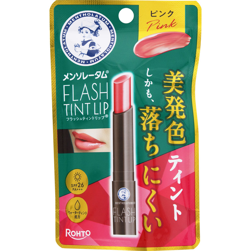 ロート製薬 メンソレータム フラッシュティント リップ　ピンク 2g 色つきリップクリーム