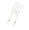 マスクストラップ メガネストラップ Fashion Mask and Eyeglass Chain Strap, Pearl Beaded Design, Gold Clasp, White, 2-in-1