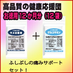 【お徳用12か月分】【送料無料】グルコサミン＆サメの軟骨セット　紅ズワイガニ水揚げ高全国1位の境港産グルコサミンを贅沢に使用した/グルコサミン コンドロイチン/【送料無料】ふしぶしの健康に/関節の痛みに/階段がつらい方に/軟骨を補強