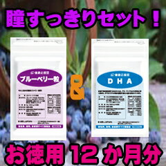 【約12ヶ月分 ビルベリー】*濃い 【ブルーベリー&DHAセット】 サプリメント *【郵パケット便】ブルーベリー(カシス・ルテイン・βカロチンプラス)DHA(EPA配合)