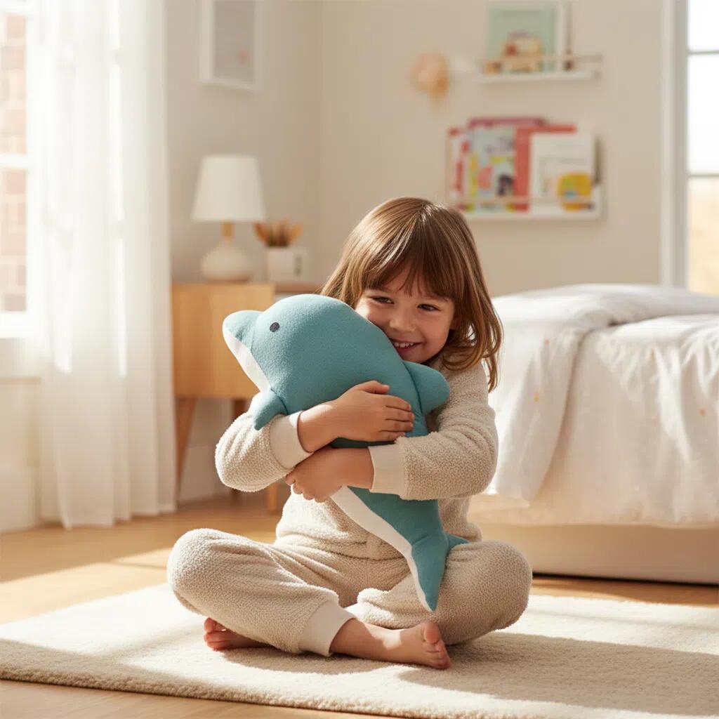 【ライスバッグ一枚プレゼント】（ポイント5倍）エンバランスいるか MINON（ミノン）M（全長約50-60cm） ぬいぐるみ エンバランス 安眠 かわいい 可愛い 手作り 肌触りにこだわり 日本製 柔らかい 出産祝い