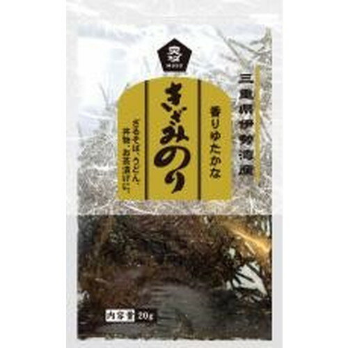 ※8月初旬出荷分より、商品裏面の製造者が変更となります（工場移転ため住所変更）※■商品名：三重県伊勢湾産・きざみ焼のり 20g■みえぎょれんとタイアップして生産から流通・加工までしっかり確認できる三重県産限定の海苔を細く刻みました。うどん・そばやちらし寿司に…。■開封前賞味期限：製造日より6ヶ月　開封後：密封容器に入れ、なるべく早くお召上がり下さい。■原材料：乾のり（三重県産） ＞お届けについてや、日数の目安はこちら