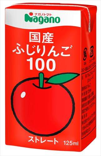 【お買上特典】国産ふじりんご100 125ml 36個セット 荷物総重量20kg以上で別途料金必要 キャンセル不可【ナガノトマト】