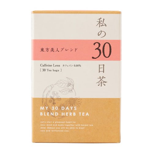 ■商品名：私の30日茶 東方美人ブレンド ティーバッグ■内容量：30ヶ入■原材料：烏龍茶（台湾産）、ルイボスグリーン、ハトムギ、オリーブ、ローズヒップ、レッドグレープリーフ、グァバ葉、ネトル、バードックルート、ダンデリオンルート、ジュニパーベリー、マリーゴールド、ヒース、ローズマリー、エルダーフラワー、月見草■品質保持／使用目安：未開封：製造後36ヶ月（3年）開封後：要冷蔵。お早めにお召し上がりください。■メーカー：生活の木■商品詳細：1日1杯のハーブティーで、心と体に気持ち良い習慣を30日間から始めていただくためのハーブティーシリーズ「私の30日茶」です。東方美人ブレンドは、私の30日茶シリーズ人気No.4！東方美人やルイボスグリーン、月見草など16種類のハーブを配合しています。上品な甘い余韻を感じる東方美人をベースに、ハーバルですっきりした飲み口が特徴。