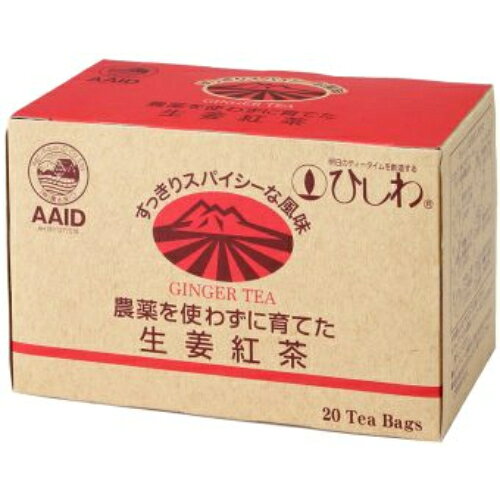 農薬を使わずに育てた生姜紅茶TB （20袋） 【ひしわ】
