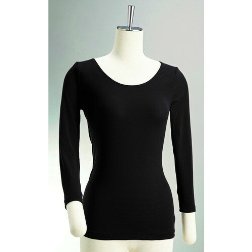 インナー 丸首8分袖 ブラックM（00101559）【アルファウェーブ】※送料無料（一部地域を除く）※メーカー..