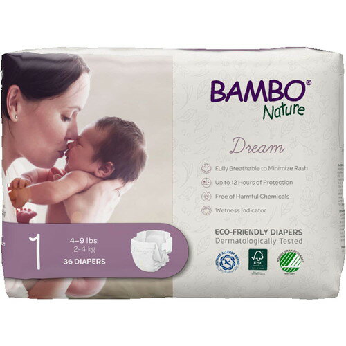 バンボネイチャー ドリーム テープタイプ NB新生児 2kg～4kg 36枚入り bn16923 【BAMBO Nature】 【ベビー紙おむつ/ニューボーン/1号】