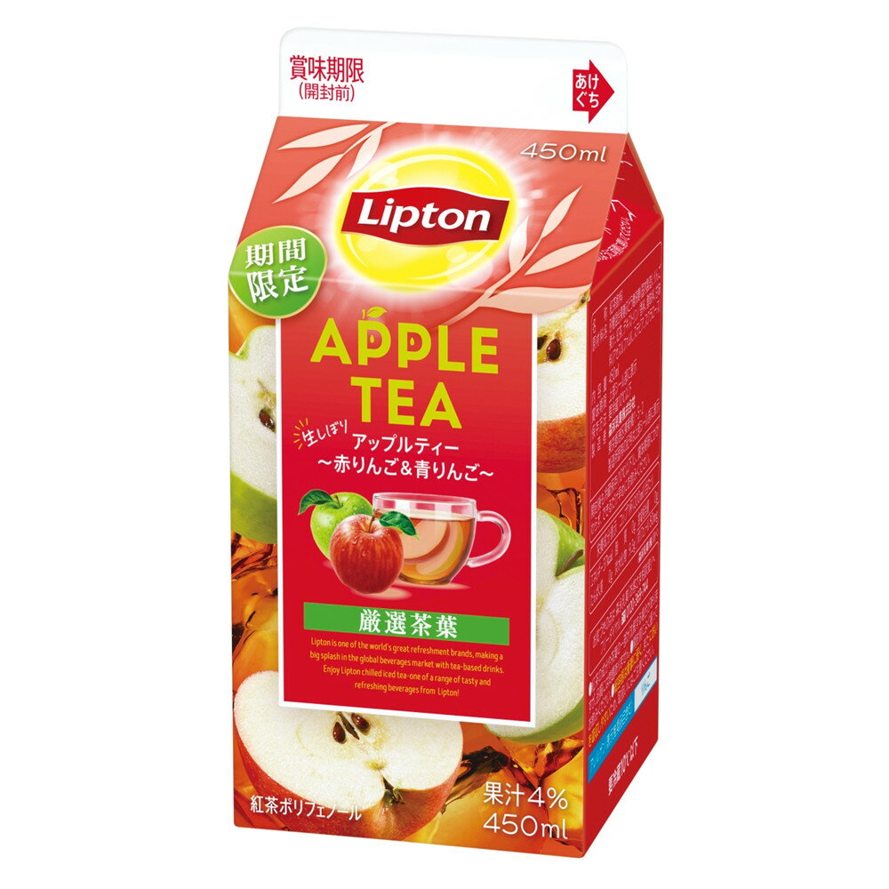 森永乳業 リプトン アップルティー ～赤りんご＆青りんご～ 450ml 6本 期間限定