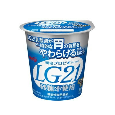 送料無料 北海道・沖縄県への配送料につきまして、システム上「送料無料」と表示されますが、ご注文確定後に当店にてご訂正をさせていただきます。 一時的な胃の負担をやわらげるLG21乳酸菌を使用したヨーグルト。 砂糖不使用で、ほのかな甘みのやさしい風味、乳脂肪分1.4%の低脂肪タイプです。 【機能性表示食品】 届出表示：本品にはLactobacillus gasseri OLL2716（LG21乳酸菌）が含まれます。 LG21乳酸菌は、一時的な胃の負担をやわらげる機能が報告されています。届出番号：H268 【商品概要】 種類別名称:発酵乳 内容量:112g 無脂乳固形分:9.5％ 乳脂肪分:1.4％ 原材料名:生乳（国産）、乳製品、ポリデキストロース、エリスリトール／甘味料（スクラロース） アレルゲン:乳成分 賞味期限：お届け日より12日前後になります。(メーカーから入荷した日に即日出荷しております。) ※賞味期限の短い商品です。ご家族でのご喫食を推奨いたします。お一人で消費される方はご了承の上お買い求めください。 保存方法:要冷蔵（10℃以下） 【栄養成分表示 1個（112g）あたり】 エネルギー:56kcal たんぱく質:4.0g 脂質:1.6g 炭水化物:10.9g 糖類:4.1g 食塩相当量:0.13g カルシウム:129mg ショ糖:0g