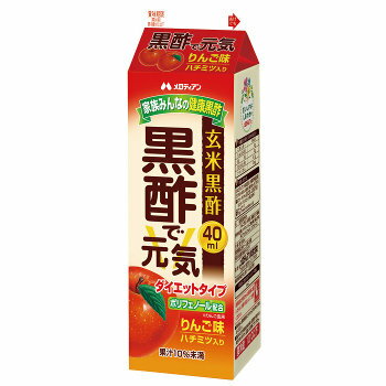 メロディアン　黒酢で元気1L　6本