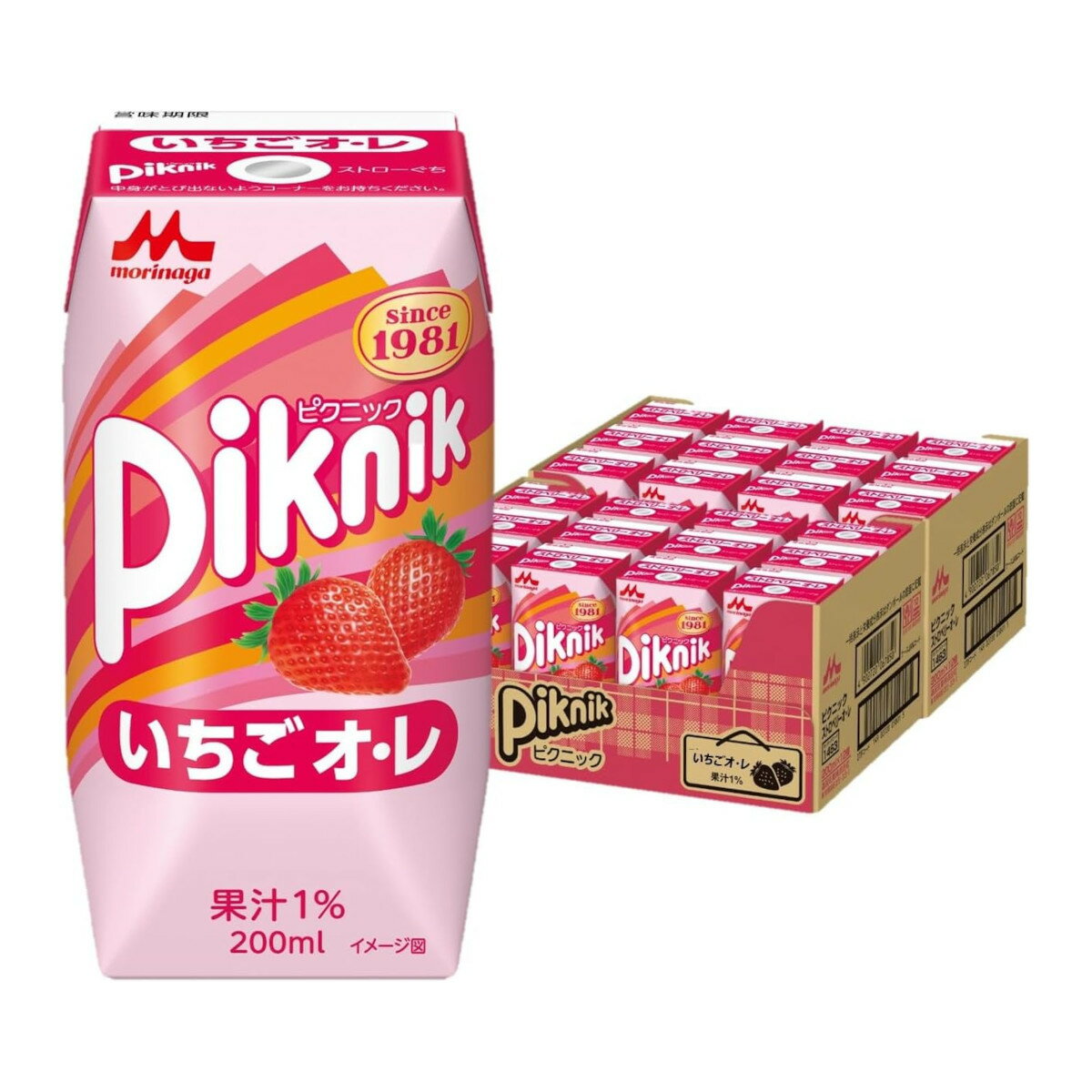 森永乳業 ピクニック いちごオ・レ 200mlx24本