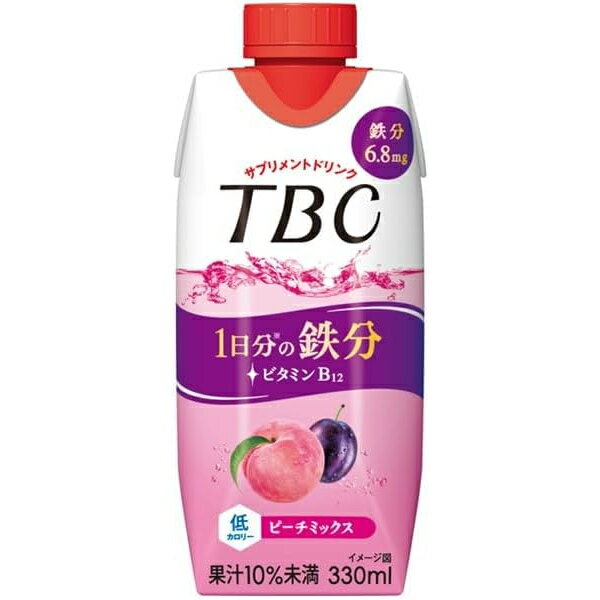 森永乳業 TBC 1日分の鉄分 ピーチミックス 330ml 12本×3ケース 　鉄分 ビタミンB12 低カロリー