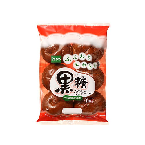 【バラ売】パスコ 黒糖食卓ロール 6個入　Pasco パン 敷島 敷島製パンロールパン