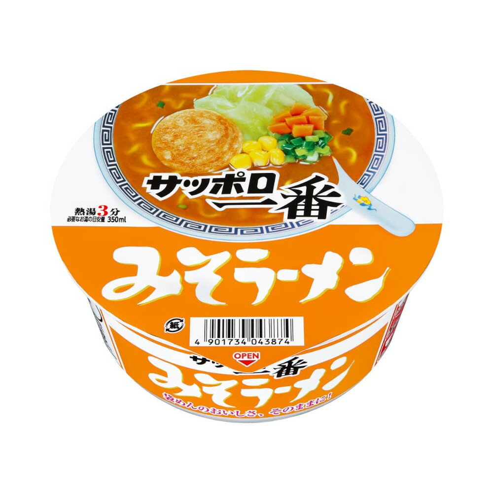 送料無料 北海道・沖縄県への配送料につきまして、システム上「送料無料」と表示されますが、ご注文確定後に当店にてご訂正をさせていただきます。 表面につるみをもたせた、粘りのある食感のめんです。ちぢれをつけることでスープが絡むめんに仕上げました。 米みそ、豆みその濃厚なうまみ、ガーリック、ジンジャーの香味野菜の風味、七味唐辛子の辛みが特徴のみそ味スープです。 袋めん特有の煮込んだ雰囲気を感じられるスープに仕上げました。 具材はキャベツ、チャーシュー、コーン、にんじん、ねぎの組み合わせです。 原材料名:油揚げめん（小麦粉（国内製造）、植物油脂、でん粉、食塩、油脂加工品、みそ、砂糖）、スープ（みそ、食塩、糖類、香辛料、ポーク調味料、ねぎ、酵母エキス、かつお節調味料、発酵調味料、にんにく調味料、たん白加水分解物、植物油脂）、かやく（キャベツ、チャーシュー、コーン、にんじん、ねぎ）／加工でん粉、調味料（アミノ酸等）、炭酸カルシウム、カラメル色素、かんすい、レシチン、香辛料抽出物、クチナシ色素、香料、微粒二酸化ケイ素、酸化防止剤（ビタミンE）、酸味料、甘味料（カンゾウ）、増粘剤（キサンタン）、ビタミンB2、ビタミンB1、（一部に小麦・卵・乳成分・ごま・大豆・鶏肉・豚肉を含む） アレルゲン:小麦、卵、乳、ごま、大豆、鶏肉、豚肉 【栄養成分表(1食(77g)あたり)】 熱量:325kcal たんぱく質:6.4g 脂質:11.1g 炭水化物:49.9g 食塩相当量（全体）:4.8g 食塩相当量（めん・かやく）:1.4g 食塩相当量（スープ）:3.4g ビタミンB1:0.33mg ビタミンB2:0.58mg カルシウム:223mg