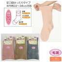 介護衣料品 ゴム無し超ゆったりくつ下(毛混)婦人用 秋冬用 日本製 女性向け くつした ソックス 神戸生絲 3674
