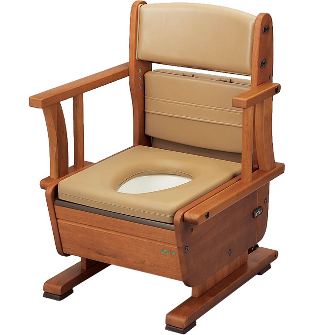 ポータブルトイレ さわやかチェアPT 肘掛け自在タイプ ウチヱ 8220