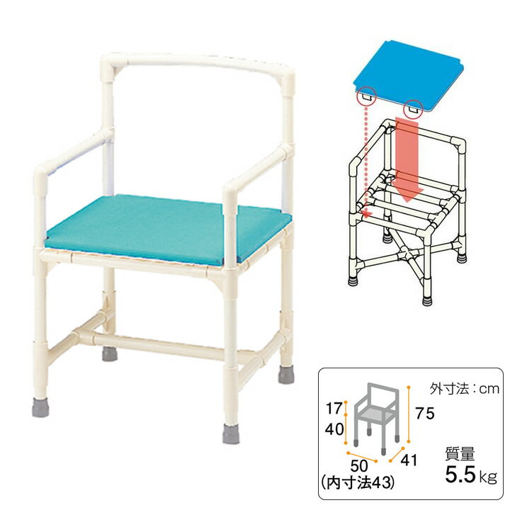 法人様宛送料無料キャンペーンお届け先のお名前かお届け先のご住所に法人様のお名前が入っている場合は送料無料となります。お届け先が法人様の場合でも、法人様のお名前が入力されていない場合には送料無料対象外となりますのでご注意ください。※ご注文時は送料が加算されておりますが、弊社にてご注文確認後に送料無料に訂正させて頂きます。※北海道・沖縄・離島は法人様宛の場合でも別途送料が追加になります。○上体の維持が不安定な方にご使用いただくタイプです。○固定ジョイントのあるマットを座面フレームにはめこんでセットする、固定タイプです。マット形状を加工することができます。○ソフトマット成形シートですわり心地がよく、座位が安定します。○移乗台としての活用もOK。浴そうの横に移乗台として設置してもOK。座面幅＝外寸法となり、余分なスペースをとらず、浴そうにピッタリとすき間なく設置することができます。○フラット座面で楽々移動。座面がフラットなので移乗が楽にできます。介護者の負担が軽減され、本人の自立や残存機能を生かせます。○素肌に優しいフレーム素材。フレームはイレクター製。イレクターは、スチールパイプにプラスチックをコートした丈夫で錆に強い素材です。素肌に触れても冷たくなく優しい素材です。○すべり止め機能のアジャスターで安心。シャワーいすなどの足部をアジャスター仕様にするご注文も承ります。○寸法オーダーできます。高さ／奥行／間口寸法オーダーの場合は価格が変わります。＜材質＞○フレーム：イレクター○マット：ポリエチレン※選択肢によりサイズ・重量等が変わる場合があります。仕様表詳細1台 外装サイズ・重量：高さ750mm×幅500mm×奥行410mm 5500g　　 選択肢によりサイズ・重量等が変わる場合があります。規格1台