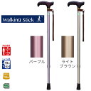 杖 ステッキ ベーシック 伸縮 Sサイズ(パープル/ライトブラウン) フジホーム WB3715 WB3716 プレゼント 贈り物 ギフト