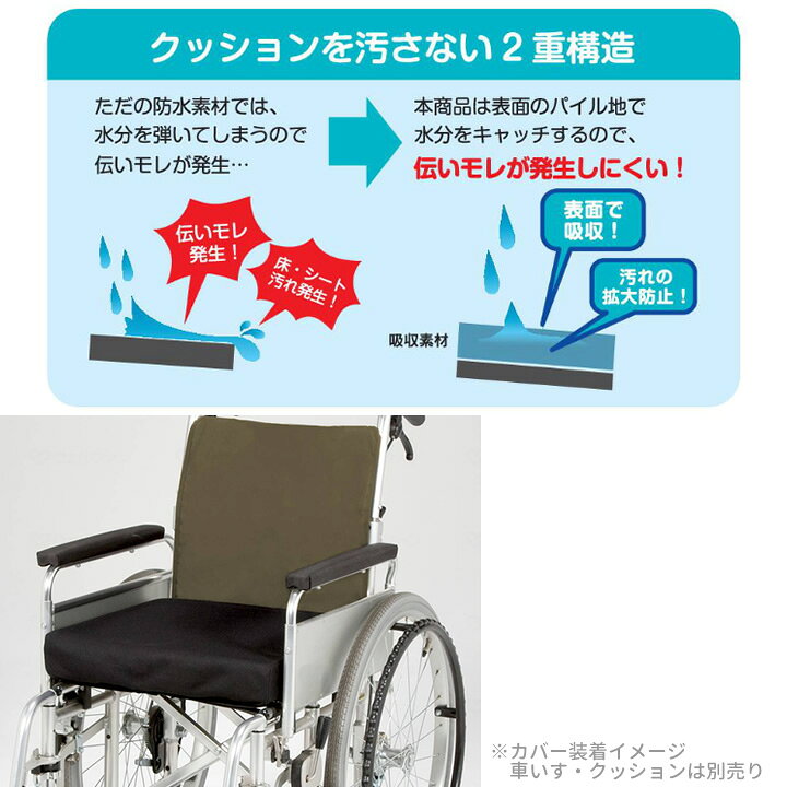 車椅子クッション用防水カバー 特殊衣料 4030 車いすクッション 2
