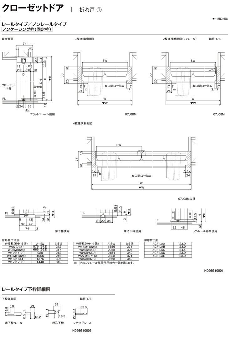 ラシッサDラテオLADクローゼット折れ戸【0720・0820M】LIXILリクシル室内建具室内建材クローゼットドア扉リフォームDIY