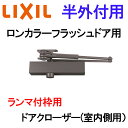 玄関ドア ランマ付枠 半外付用 ロンカラーフラッシュドア 室内側用 ドアクローザー アルミサッシ 汎用ドア 取替 DIY リフォーム