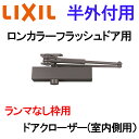 玄関ドア ランマなし枠 半外付用 ロンカラーフラッシュドア 室内側用 ドアクローザー アルミサッシ 汎用ドア 取替 DIY リフォーム