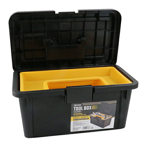 25年8月新商品【SK11】ツールボックス [FTB-380BK] (4977292963787) 幅380×高さ190×奥行き220mm 重量800g 工具箱 道具箱 工具収納 現場作業 資材整理 工事現場 建設 建築 土木 プロ仕様 業務用 高耐久 大容量 おすすめ 工具の収納 ハードタイプ コの字型トレー 使いやすい
