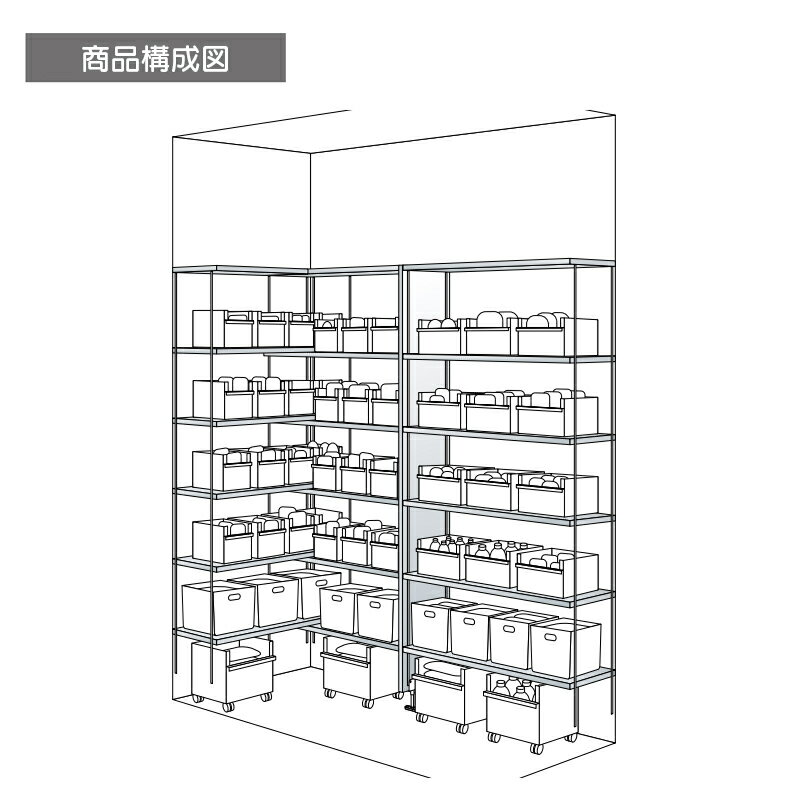 大建工業【内部ユニット　FiTIO（フィティオ）パントリー　L型プラン1　D300】ダイケン　DAIKEN 2