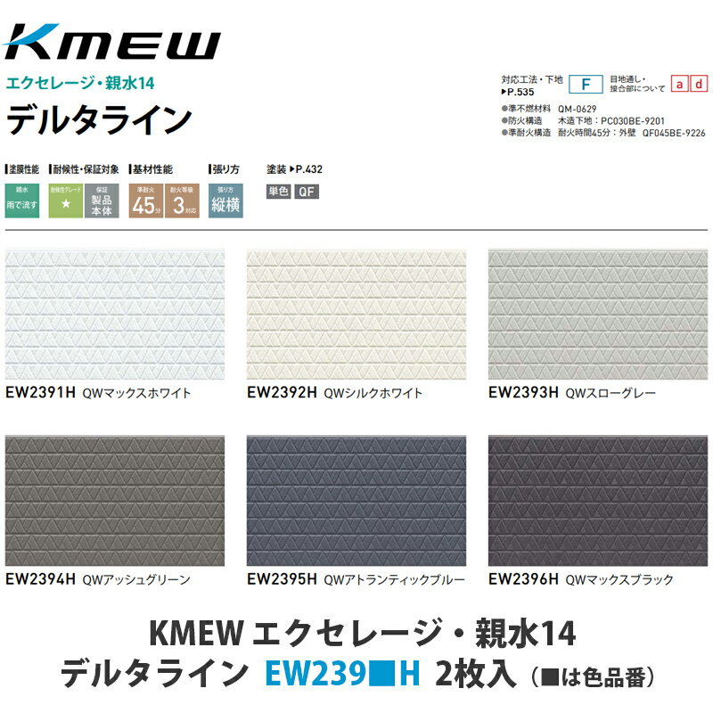 KMEW【窯業サイディング本体　エクセレージ親水14　デルタライン　EW239■H　2枚入】(■は色品番)