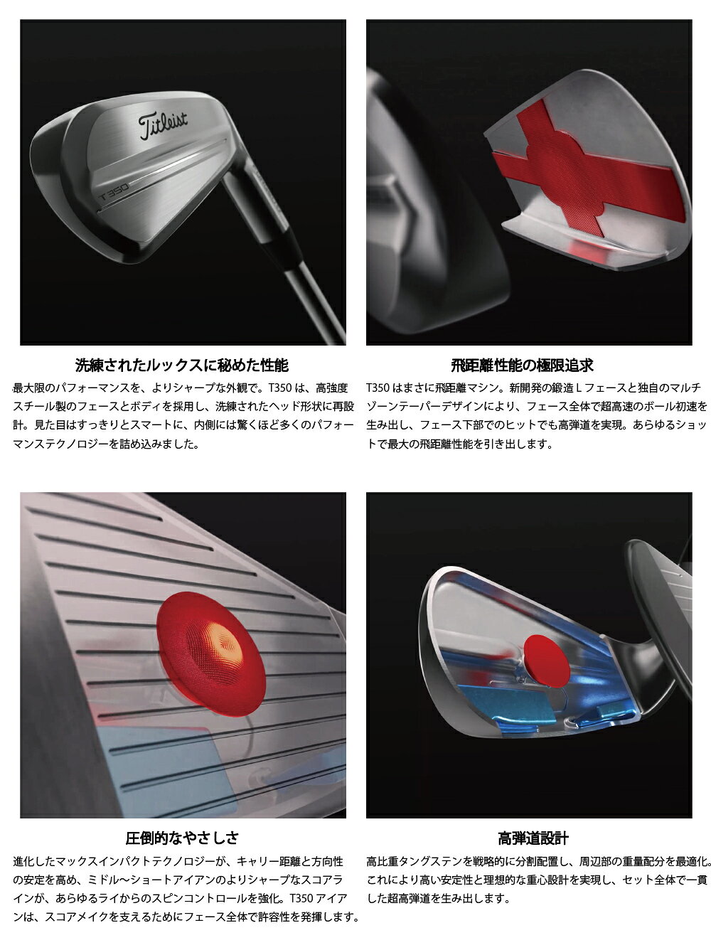 Titleist タイトリスト ゴルフ T-SERIES T350 2025年モデル 6本セット（#6/#7/#8/#9/PW/W48）アイアンセット MCA MMT AMC RED N.S.PRO 880 AMC モーダスツアー 【日本正規品】
