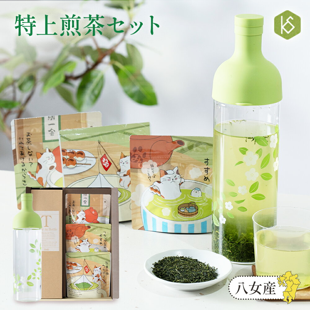 煎茶 セット 煎茶セット フィルターインボトル ティーボトル 送料無料 リーフ茶 ギフト ギフトセット 八女茶 自社生産 八女 国産茶葉 茶葉 国産 リーフ カ...