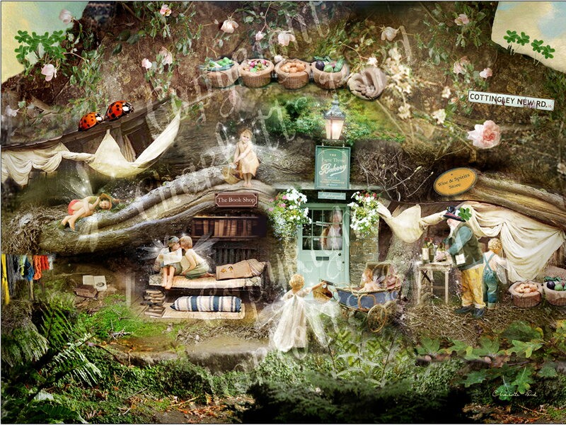 ア ビジー ショッピング デイ イン コティングリー (コティングリーで買出しの日) グリーティング カード シャーロットバード 天使雑貨 妖精雑貨 絵画 フェ...