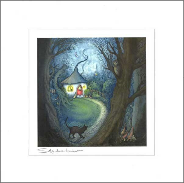 “魔法使いの家”【ムーンゲイザー】 ウォーターカーラーアートプリント by サリー アン ランバート Moongazer Cards by Sally Anne Lambert　イギリス 英国雑貨