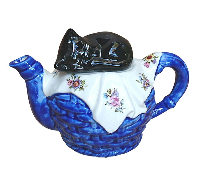 ネコのティーポット 小　インテリア イギリス製 英国　置物　ギフト　コレクション
