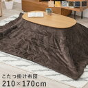 こたつ布団 うす掛け (約)210×170cm ブラウン ビケ950-BR 【北海道・沖縄・離島 送料別】