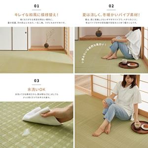 【新生活】洗える い草 風カーペット 涼風(りょうふう) 江戸間6帖 (261cm × 352cm)【取寄商品】【北海道・沖縄送料別】 [3]